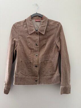 Nordstrom Taupe Denim Snap Front Jacket Size S